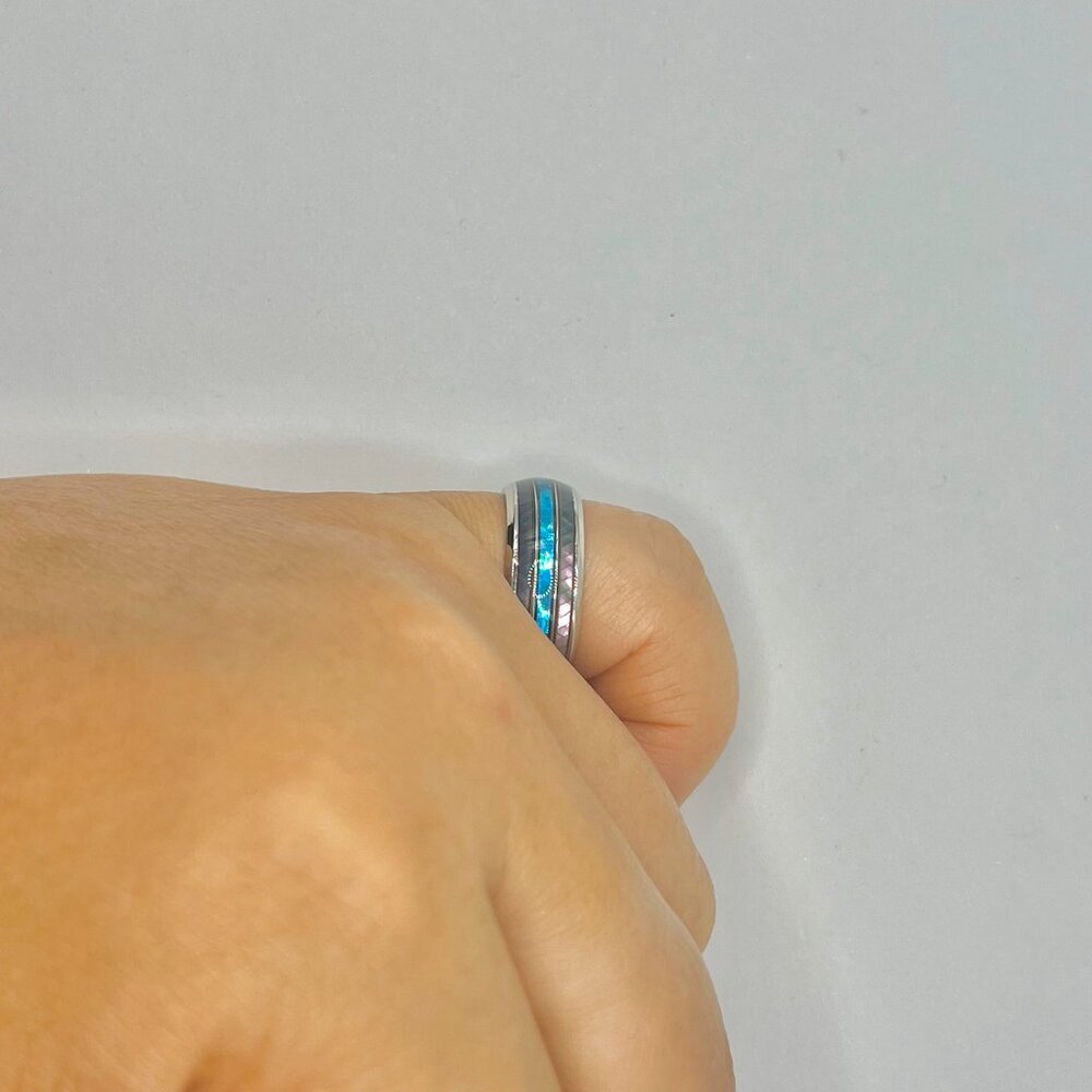 Pearl Shell Silver Ring - Size 7 - Picture 5 of 5